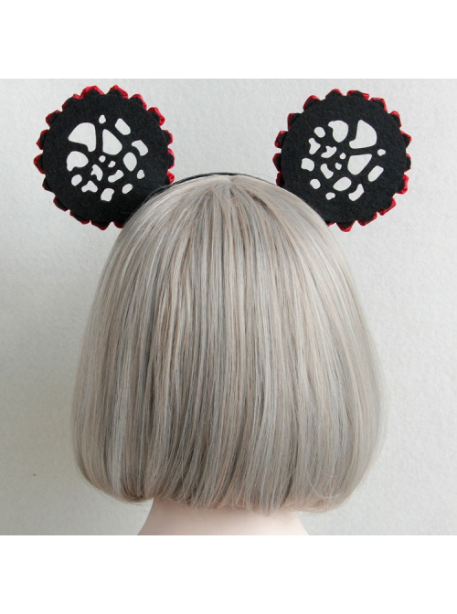 Fashion Cute Red Rose Black Mickey Ears Christmas Holiday Party Sexy Stage Bride Headband
