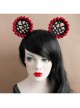 Fashion Cute Red Rose Black Mickey Ears Christmas Holiday Party Sexy Stage Bride Headband