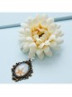 Fashion Casual Retro White Chrysanthemum Starfish Travel Holiday Female Sweater Cardigan Brooch
