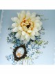 Fashion Casual Retro White Chrysanthemum Starfish Travel Holiday Female Sweater Cardigan Brooch