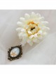 Fashion Casual Retro White Chrysanthemum Starfish Travel Holiday Female Sweater Cardigan Brooch