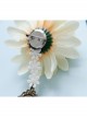 Fashion Casual Retro White Chrysanthemum Starfish Travel Holiday Female Sweater Cardigan Brooch