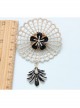 Fashion Retro Golden Lace Diamond Flower Personality Black Feather Female Brooch