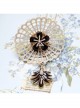 Fashion Retro Golden Lace Diamond Flower Personality Black Feather Female Brooch