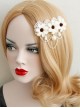 Fashion Cute White Lace Flower Pearl Tassel Lolita Sweet Handmade Female Hairpin