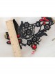 Gothic Retro Fashion Wide Black Lace Embroidery Ruby Anklet