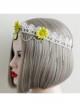 Fashion Green Small Daisies White Tassels Lace Creativity Retro Bride Married Flowers Hairband
