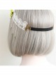 Fashion Green Small Daisies White Tassels Lace Creativity Retro Bride Married Flowers Hairband