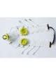 Fashion Green Small Daisies White Tassels Lace Creativity Retro Bride Married Flowers Hairband