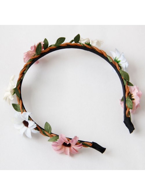 Leisure Color Small Chrysanthemum Rattan Seaside Beach Travel Vacation Fashion Handmade Headband