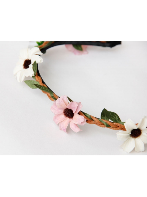 Leisure Color Small Chrysanthemum Rattan Seaside Beach Travel Vacation Fashion Handmade Headband