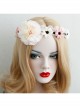 Retro Fashion Lolita Princess Sweet Girl Color Flower Cute White Lace Handmade Hair Band