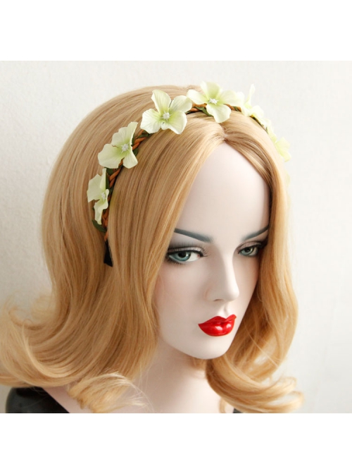 Fashion Leisure White Flowers Rattan Stage Show Beach Holiday Headband