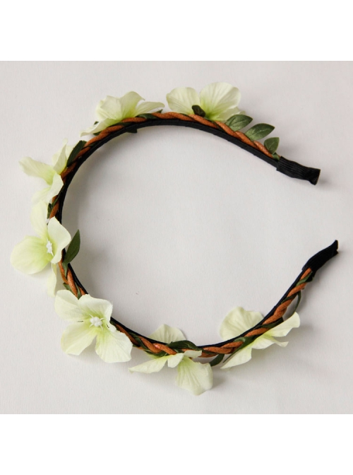 Fashion Leisure White Flowers Rattan Stage Show Beach Holiday Headband