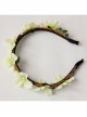 Fashion Leisure White Flowers Rattan Stage Show Beach Holiday Headband