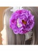 Fashion Leisure Purple Flowers Bear White Lace Bride Seaside Tourism Wide Hair Band