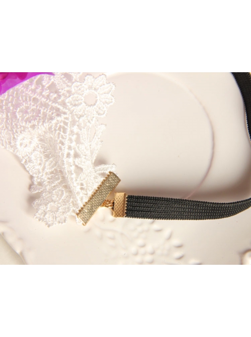 Fashion Leisure Purple Flowers Bear White Lace Bride Seaside Tourism Wide Hair Band