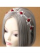 Fashion Retro Halloween Christmas Red Rose White Lace Bride Stretch Hairband