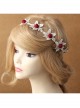 Fashion Retro Halloween Christmas Red Rose White Lace Bride Stretch Hairband