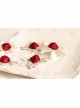 Fashion Retro Halloween Christmas Red Rose White Lace Bride Stretch Hairband
