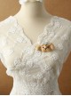 Retro Fashion Cute Personality Cartoon Puppy White Pearl Rhinestone Blue Flower Golden Lace Brooch