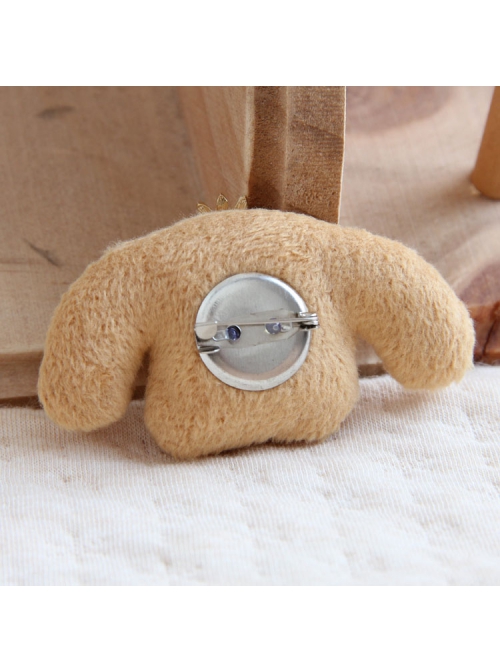 Retro Fashion Cute Personality Cartoon Puppy White Pearl Rhinestone Blue Flower Golden Lace Brooch