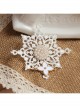 Fashion Retro Christmas Personality White Snowflake Lace Pearl Rhinestone Brooch