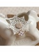 Fashion Retro Christmas Personality White Snowflake Lace Pearl Rhinestone Brooch