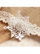 Fashion Retro Christmas Personality White Snowflake Lace Pearl Rhinestone Brooch