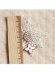 Fashion Retro Christmas Personality White Snowflake Lace Pearl Rhinestone Brooch