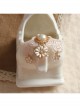 Palace Fashion Retro Light Pink Lace White Pearl Cherry Blossom Handmade Brooch