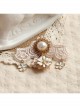 Palace Fashion Retro Light Pink Lace White Pearl Cherry Blossom Handmade Brooch
