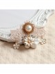 Palace Fashion Retro Light Pink Lace White Pearl Cherry Blossom Handmade Brooch