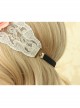 Retro Fashion Casual Seaside Orange Pink Fabric Flower Wide Brim Golden Lace Elastic Hair Band