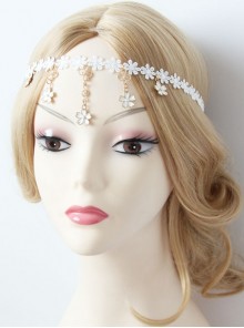 Cute Fashion Elegant Simple Lolita White Flower Lace Elastic Headband