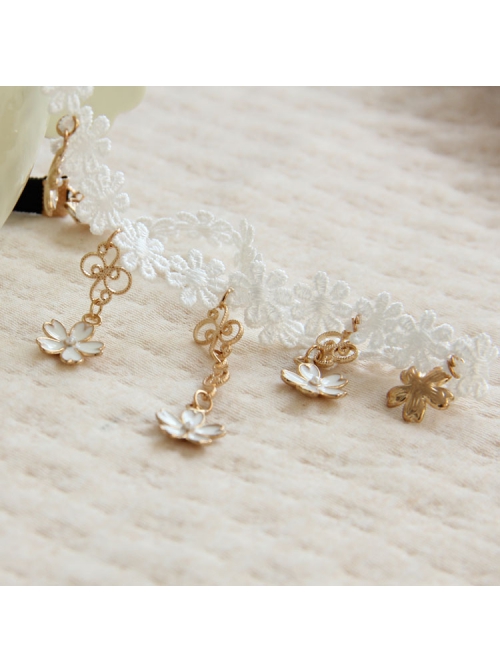 Cute Fashion Elegant Simple Lolita White Flower Lace Elastic Headband