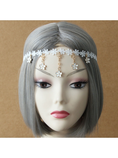 Cute Fashion Elegant Simple Lolita White Flower Lace Elastic Headband
