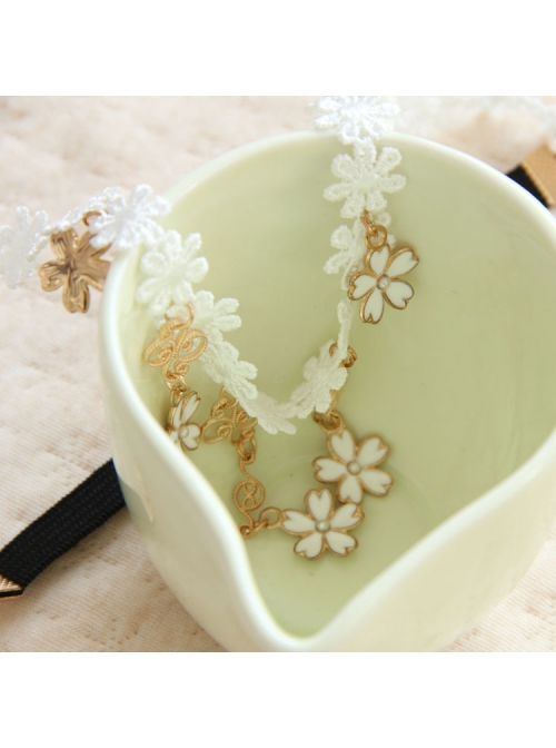Cute Fashion Elegant Simple Lolita White Flower Lace Elastic Headband