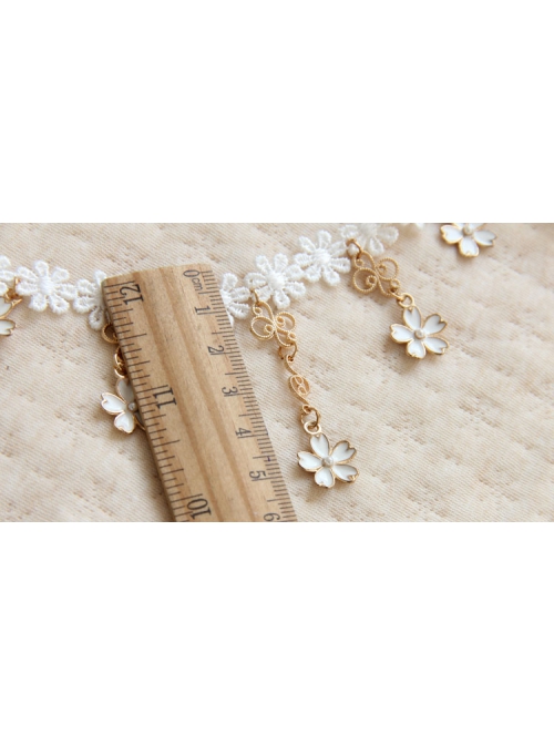 Cute Fashion Elegant Simple Lolita White Flower Lace Elastic Headband