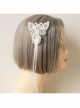 Fashion Retro Personality Bride White Lace Butterfly Long Streamer Hairpin