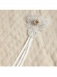 Fashion Retro Personality Bride White Lace Butterfly Long Streamer Hairpin