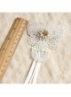 Fashion Retro Personality Bride White Lace Butterfly Long Streamer Hairpin
