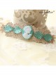 Fashion Baroque Retro Beauty Golden Lace Blue Gem Spring Handmade Hairpin