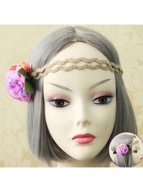 Fashion Leisure Beach Seaside Holiday Female Color Garland Leaves Twine Hair Tie