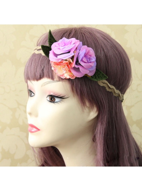 Fashion Leisure Beach Seaside Holiday Female Color Garland Leaves Twine Hair Tie