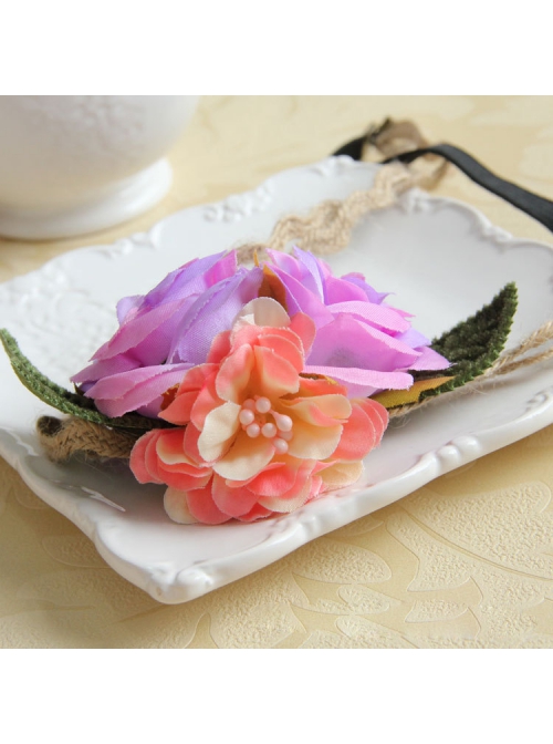 Fashion Leisure Beach Seaside Holiday Female Color Garland Leaves Twine Hair Tie