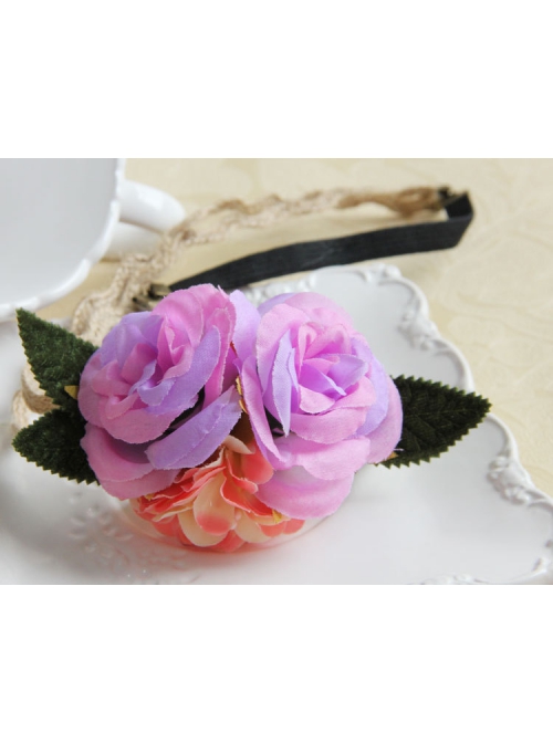 Fashion Leisure Beach Seaside Holiday Female Color Garland Leaves Twine Hair Tie