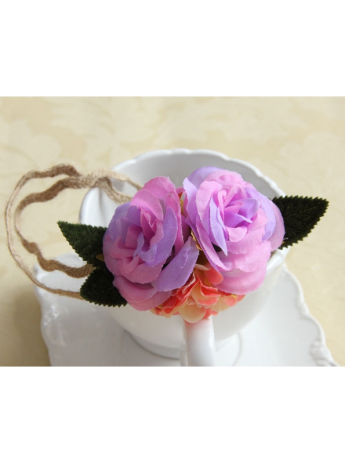 Fashion Leisure Beach Seaside Holiday Female Color Garland Leaves Twine Hair Tie
