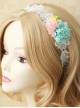 Fashion Leisure Seaside Holiday White Lace Colored Flowers Retro Hairband