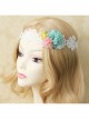 Fashion Leisure Seaside Holiday White Lace Colored Flowers Retro Hairband